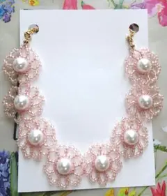 ネックレス 花 ハンドメイド アクセサリー ワンピース スカート ドレス 小物