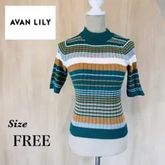AVAN LILY 半袖リブニット FREEサイズ