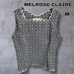 MELROSE CLAIRE 総柄 刺繍 ノースリーブ タンクトップ 3 M