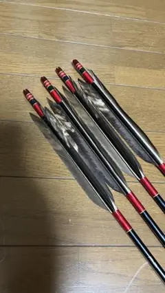 弓道 矢4本(甲矢2本、乙矢2本)黒鷲 easton xx75 2015