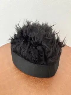 ウィッグハット　帽子　メンズ　 黒　ブラック
