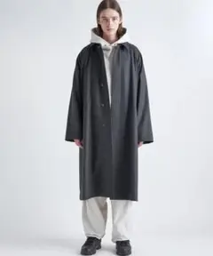 ATON WOOL FLANNEL バルマカーンコート チャコールグレー