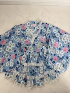 130 浴衣　ドレス　セパレート浴衣　浴衣ドレス　水色　女の子　青色