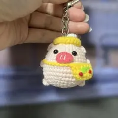 あみぐるみ豚キャラクター キーホルダー付き