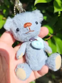 handmade テディベア クマ ぬいぐるみ ストラップ ラリマー付き