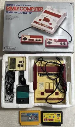 任天堂 ファミリーコンピュータ 本体 箱・説明書付き 未チェック ソフト2点付き