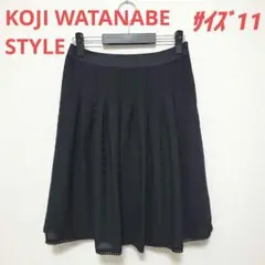 KOJI WATANABE STYLE☆日本製☆サイズ１１☆黒☆プリーツスカート