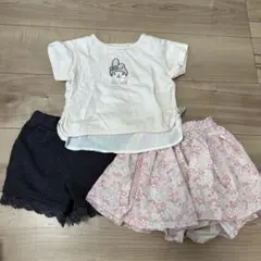 petit main3点セット Tシャツ ショートパンツ 上下セット 80cm