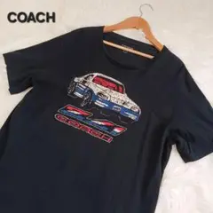 美品★コーチ グラフィック Tシャツ ロゴプレート ブラック