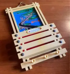 木製フレーム 風景画 温度計付き