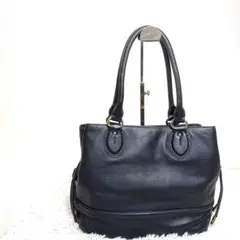 美品 COLEHAAN ハンドバッグ　ブラック　レザー　コールハーン