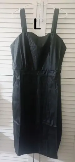 レザーノースリーブタイトワンピース Lサイズ
