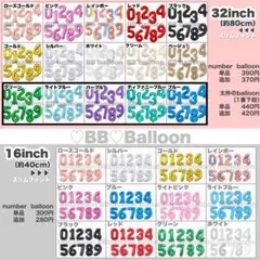 数字　ナンバー　バルーン　風船　ガーランド　バースデー　誕生日　飾り　記念日