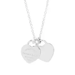 TIFFANYu0026CO. ネックレス RTTミニダブルハートペンダント シルバー