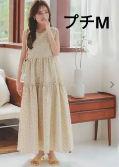 プチレタス　神戸レタス　ジャガードティアードワンピース　PM ドット