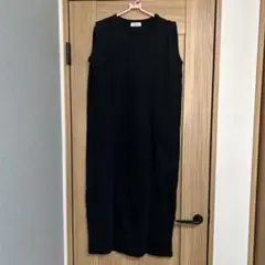 ブラック ノースリーブ カットソーワンピース