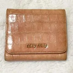 【miumiu】ミュウミュウ 三つ折り財布 ピンク