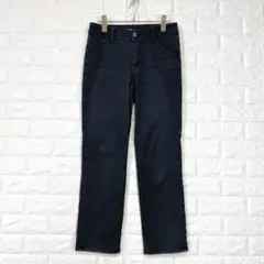 クロッシープレミアム【64-91】紺 ストレートパンツ 裏起毛 暖か素材 秋冬