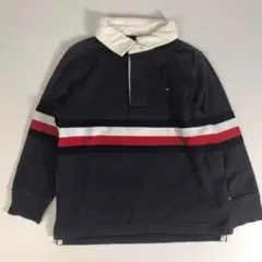 子供服 100㎝ トミーヒルフィガー ポロシャツ 厚手 ネイビー F1A162
