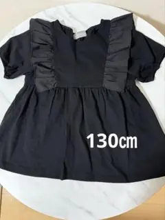 黒 フリル 半袖トップス美品