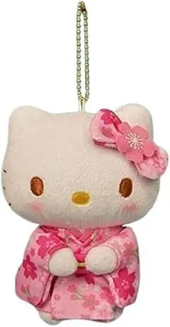 ハローキティ 桜着物 マスコットぬいぐるみ