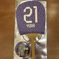 サンフレッチェ広島　田中雄大選手　ミニ竹うちわ・缶バッジセット