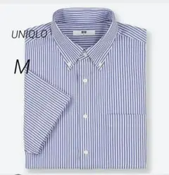 【UNIQLO】ドライイージーケアストライプシャツ（ボタンダウンカラー・半袖）M