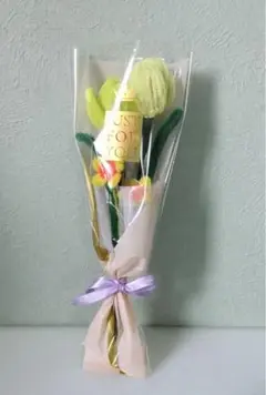 【NO. H 13】モールフラワー花束　ブーケ ハンドメイド チューリップ