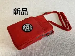 ※新品 ナイロン 軽量 スマホショルダー ポシェット オレンジ系