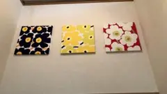 マリメッコ　ファブリックパネル 3点セット　ウニッコ45×45