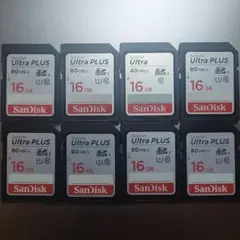 SanDisk Ultra PLUS 16GB SDカード 8個セット◆