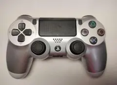 【動作良好】PS4コントローラー シルバー ㊱