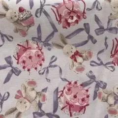 クラシカルモダン　リボンラビット　パープル110×50cm