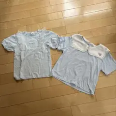 pomona kiss 水色 フリル付き Tシャツ 2枚セット 150