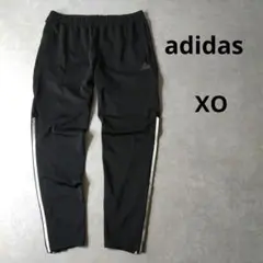 adidas　ジャージ　XOサイズ　ブラック×ホワイト　サイドライン　スポーツ