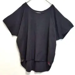 【チチカカ】 ドルマンスリーブ Tシャツ・ F・ダークグレー・刺繍