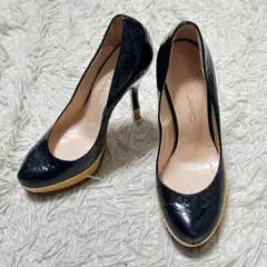 DSQUARED2 パイソン風 厚底エナメルヒール 36