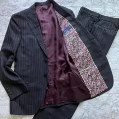 極美品◎ポールスミス × エルメネジルドゼニア スーツ セットアップ 花柄 黒