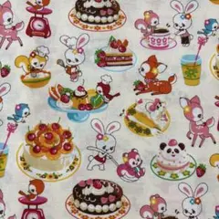 約縦48×50㎝　はいから横丁　ケーキ　スイーツ　生地　はぎれ
