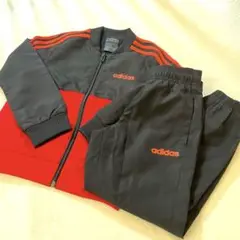 【adidas】ジャージセット　110サイズ　バイカラー 黒　赤