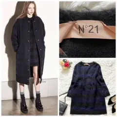 モヘア混♡ N°21 ヌメロヴェントゥーノ 15AW ボーダー ニットワンピース