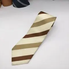 ストライプデザイン ネクタイ ベージュ ブラウン