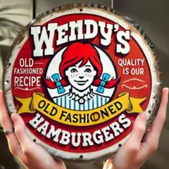 ウェンディーズ バーガー Wendy’s オーバル ブリキ看板 アメリカン雑貨