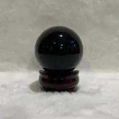 【約48mm 155g】黒水晶 モリオン 丸玉 台座付き 浄化 魔除け 開運