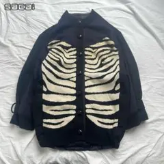 Sacai Cashmere Blend Zebra Cardigan