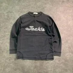 7BS2 プリント長袖Tシャツ　ストリート　黒　M 古着