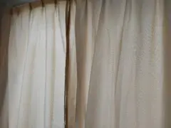 ベージュ レースカーテン シンプルデザイン