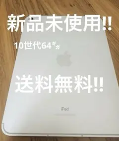 新品未使用 Apple iPad シルバー 10世代 64㌐ カバー付き