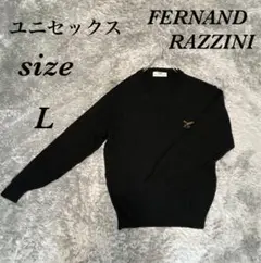 FERNAND RAZZINI (L) 長袖ニット 薄手 Vネック 日本製