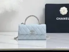 CHANEL ショルダーバッグ ライトブルー